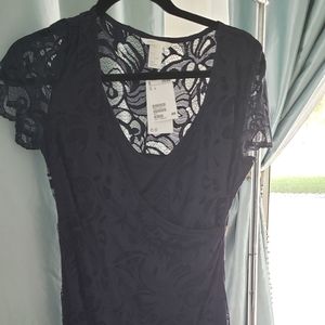 Navy blue lace dress, nursing friendly(never used)